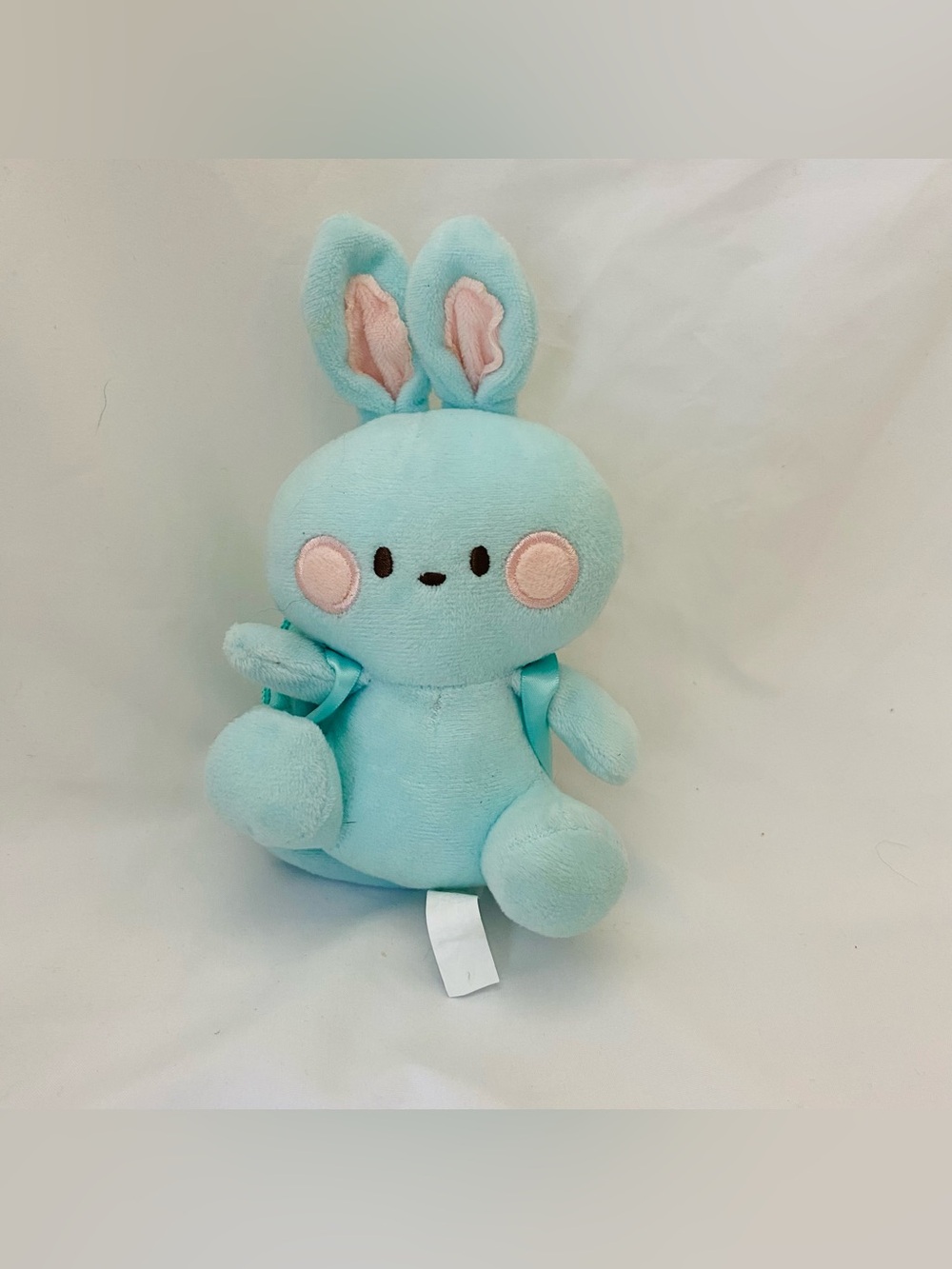 Claire’s Pastel Blue Aqua Bunny Plush Keychain Kawaii Stuffed Animal Bag Charm